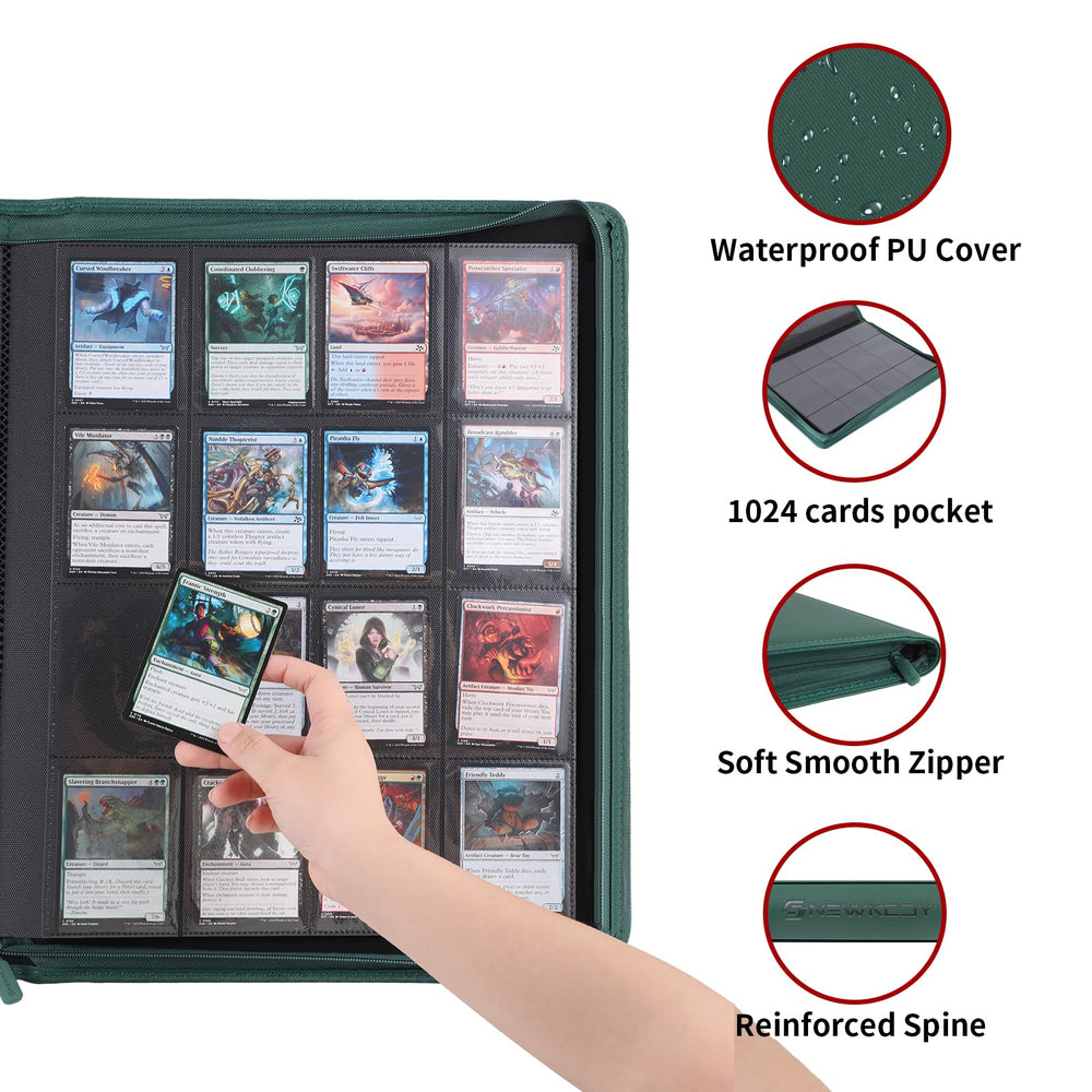 Snekdy binder side-loading pages for easy card access