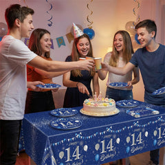 SNIMICS indoor/outdoor blue-silver party setup ready