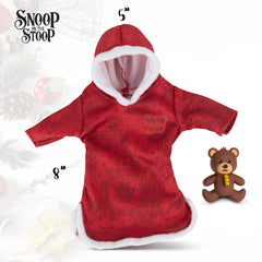Snoop Dogg Pajama closeup red robe highlights soft texture and color.