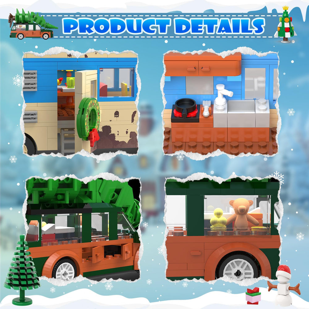 Snow Village Building Set Christmas tree and decorations for festive scenes