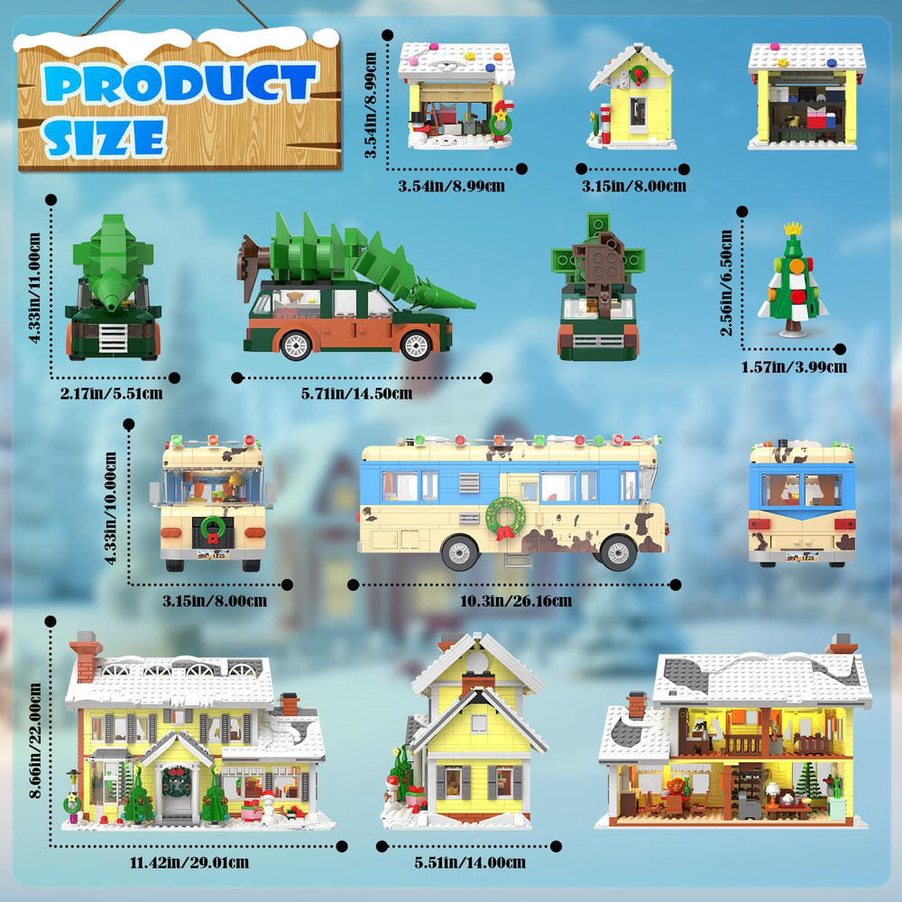 Snow Village Building Set pickup truck scene highlighting colorful, collectible charm