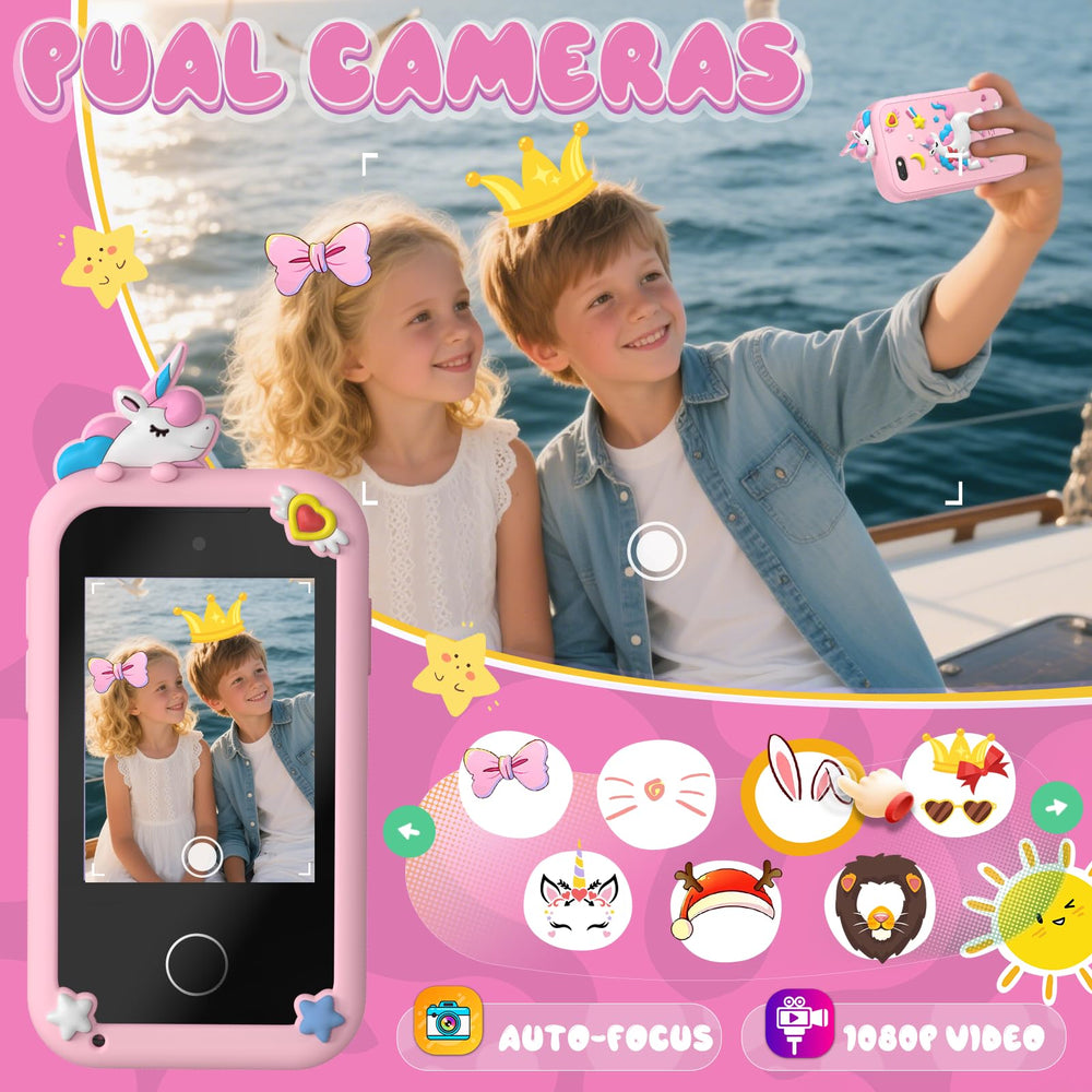 SnowCinda kid phone dual-camera setup enables photos and videos