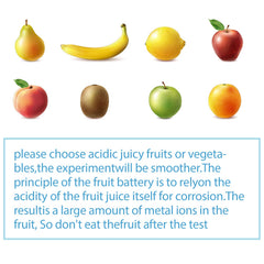 Sntieecr fruit battery kit clock and LEDs showcased for interactive experiments