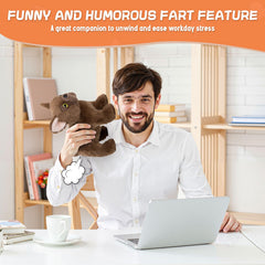 SnugBibble farting dog plush as a quirky gift idea for parties and offices.