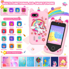 SNWIDA Kids Smart Phone dual cameras capture kid-friendly memories.
