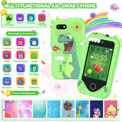 SNWIDA Kids Smart Phone green dual cameras capture memories and stories.