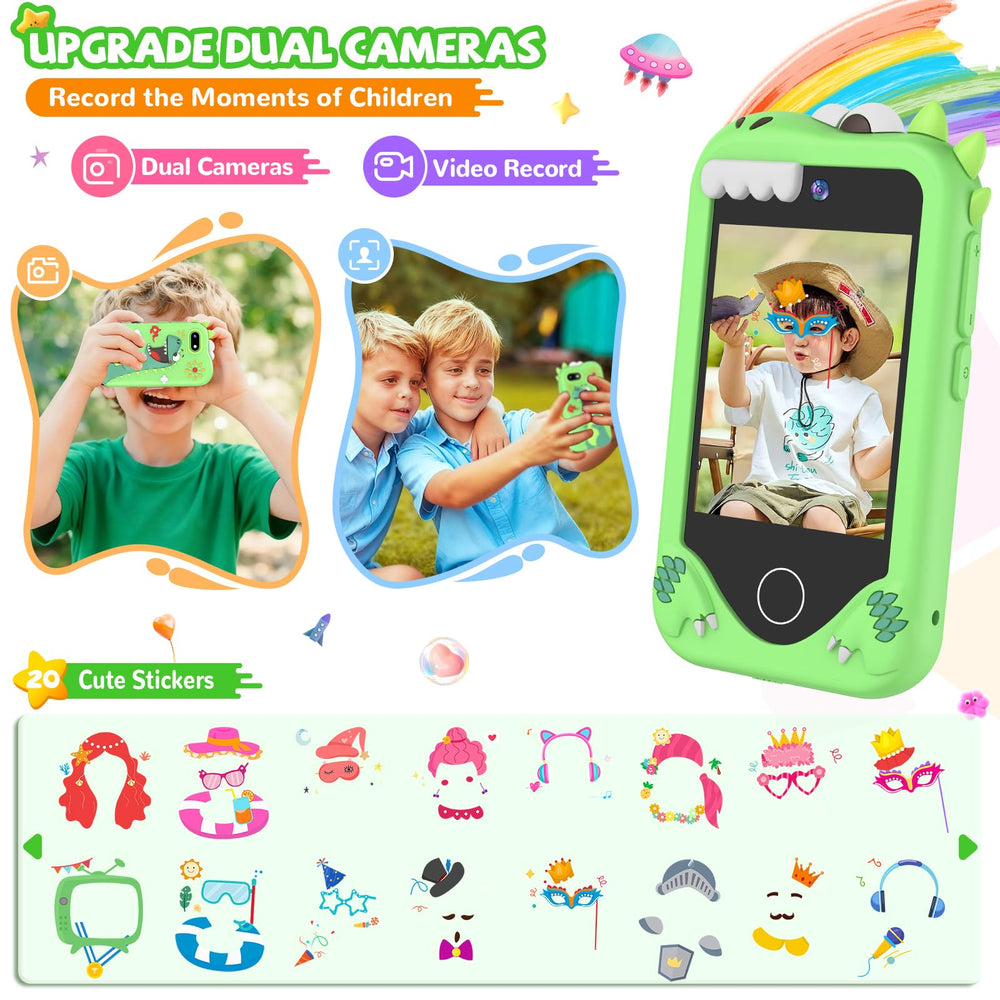 Green SNWIDA phone includes MP3 and video player for entertainment.