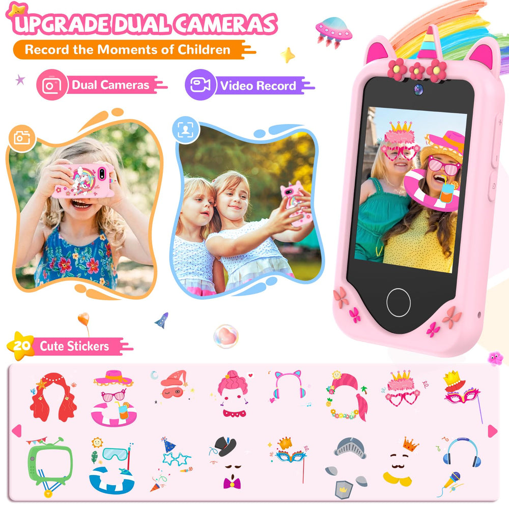 SNWIDA Kids Smart Phone built-in video player for stories and videos.