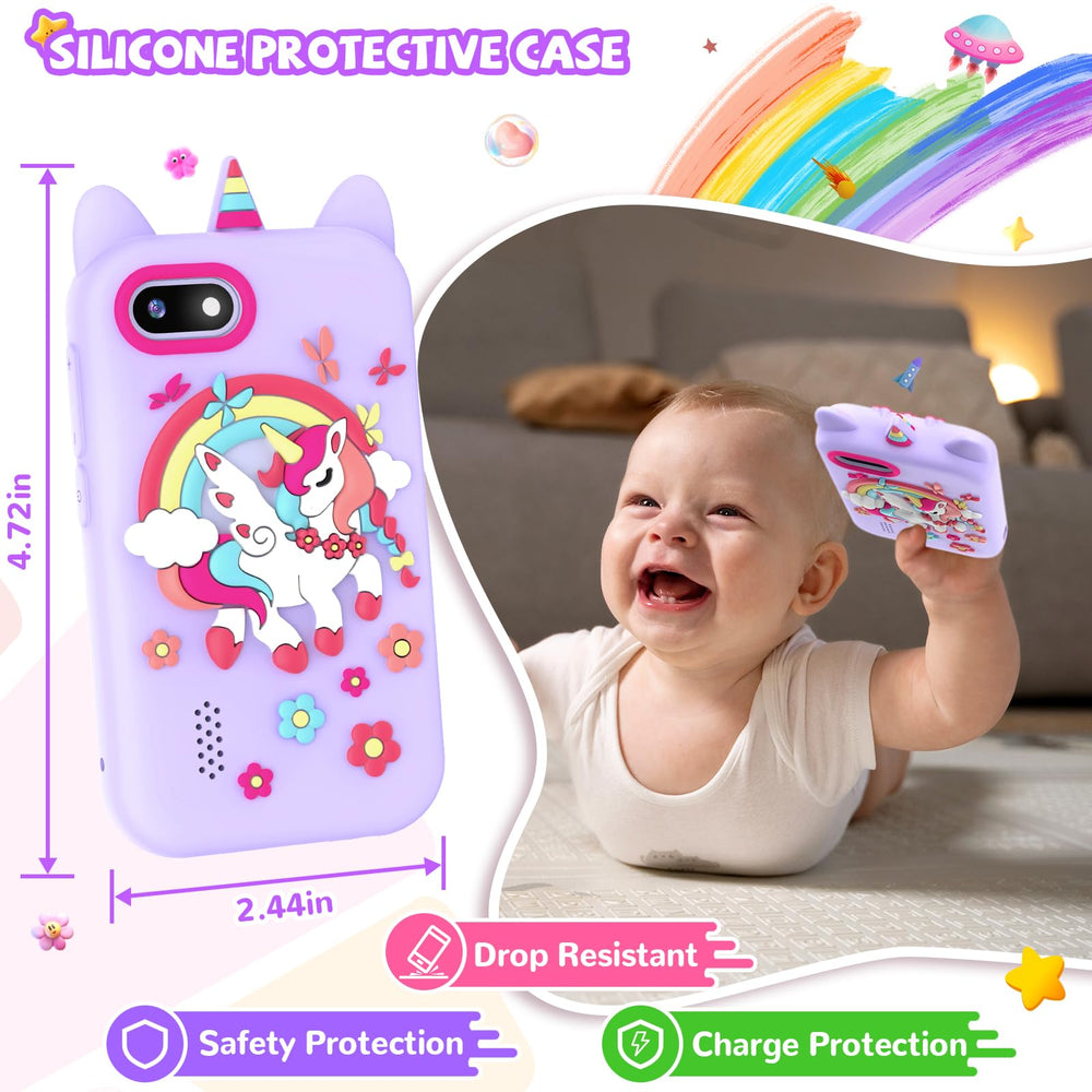 SNWIDA kids smartphone purple kid-friendly design supports safe play