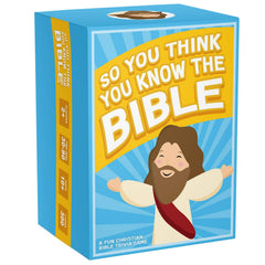 SO YOU THINK YOU KNOW THE BIBLE game box offers engaging family trivia for Bible study nights.