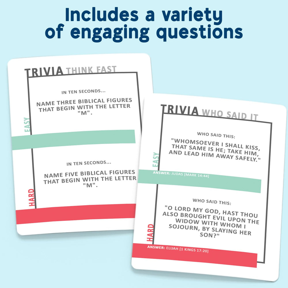 SO YOU THINK YOU KNOW THE BIBLE action cards in play, increasing excitement and strategic prompts.