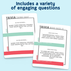 SO YOU THINK YOU KNOW THE BIBLE action cards in play, increasing excitement and strategic prompts.