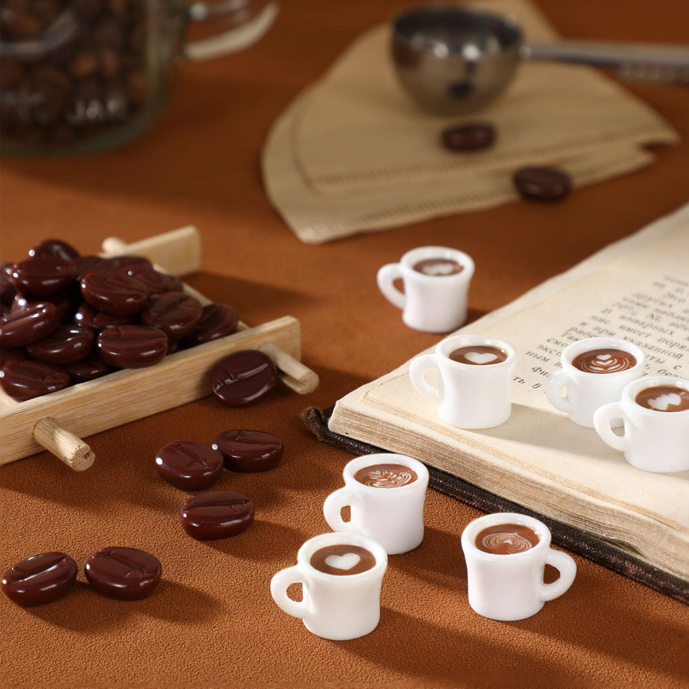 Soaoo resin coffee cups charm durable miniatures for accessories