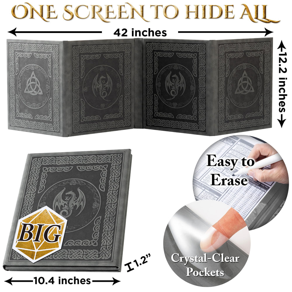 Soar Forge DM Screen pockets support wet-erase markers for fast updates.