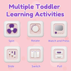SOCBTNSO Busy Cube spinning wheel encourages cause-and-effect learning.