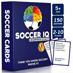 SOCCER IQ Champions League quiz cards cover—engaging trivia for fans.