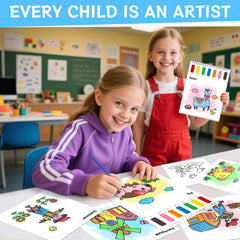 SOCOLER Farm color palette and brushes support mess-free painting for kids.