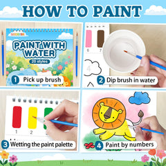 SOCOLER Paint with Water animal pages 02, thick paper resists bleeding while coloring