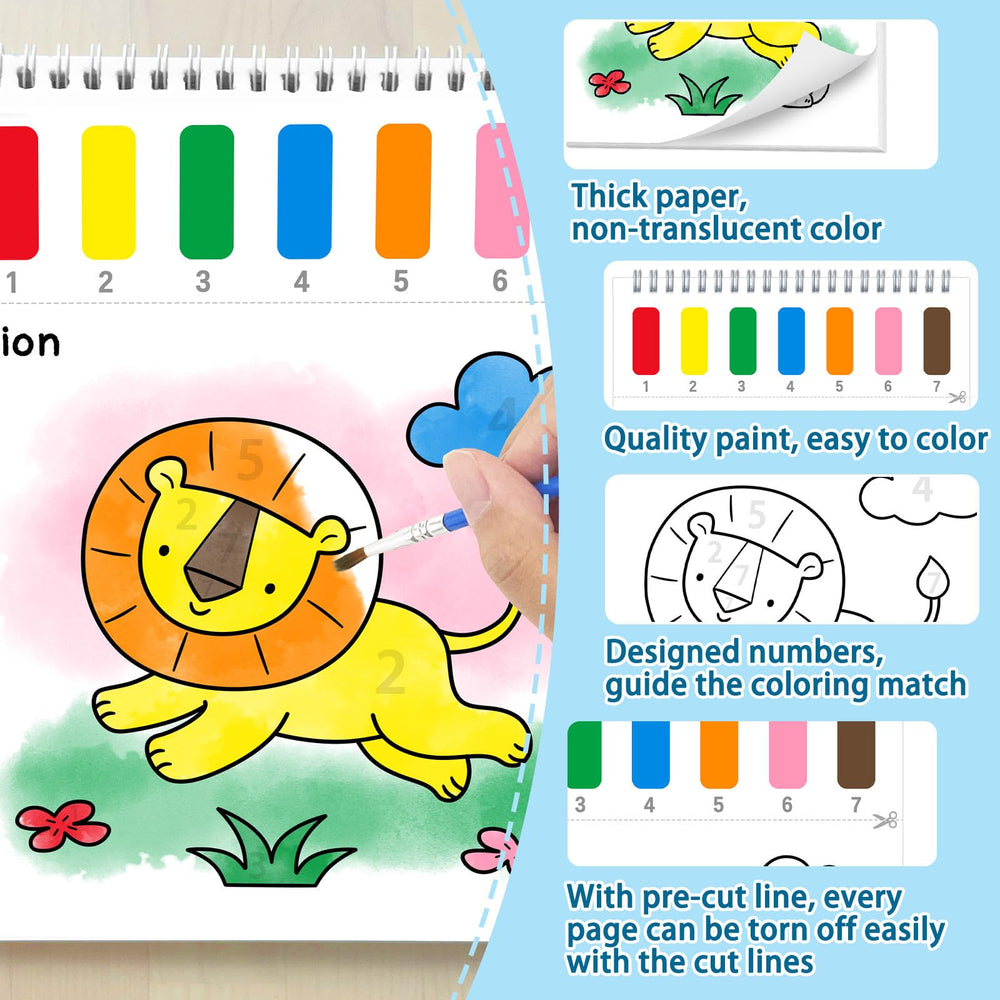 SOCOLER Paint with Water animal pages 05, no-mess coloring ideal for travel