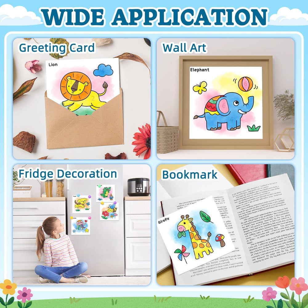 SOCOLER Paint with Water animal pages 07, premium paper preserves colors cleanly