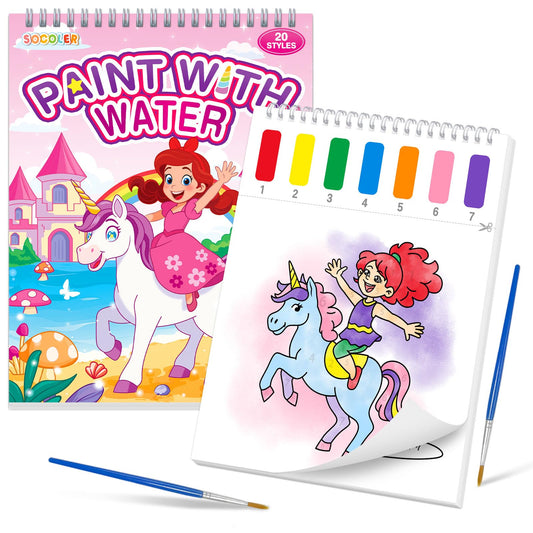 SOCOLER unicorn paint with water book cover showing a mess-free art experience for kids