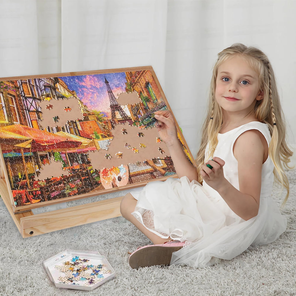 SoeKoa Puzzle Board Stand with three adjustable tilt angles for ergonomic viewing