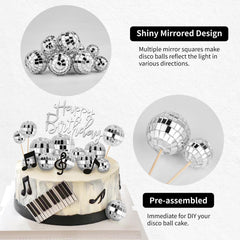 Soelomu disco ball toppers 1 inch provide durable cake accents with shine.