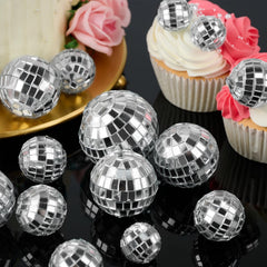 Soelomu disco balls 2-inch for larger toppers, shiny focal point on dessert.
