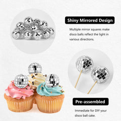 Soelomu foam-core disco balls with mirrored panels for durable cake toppers