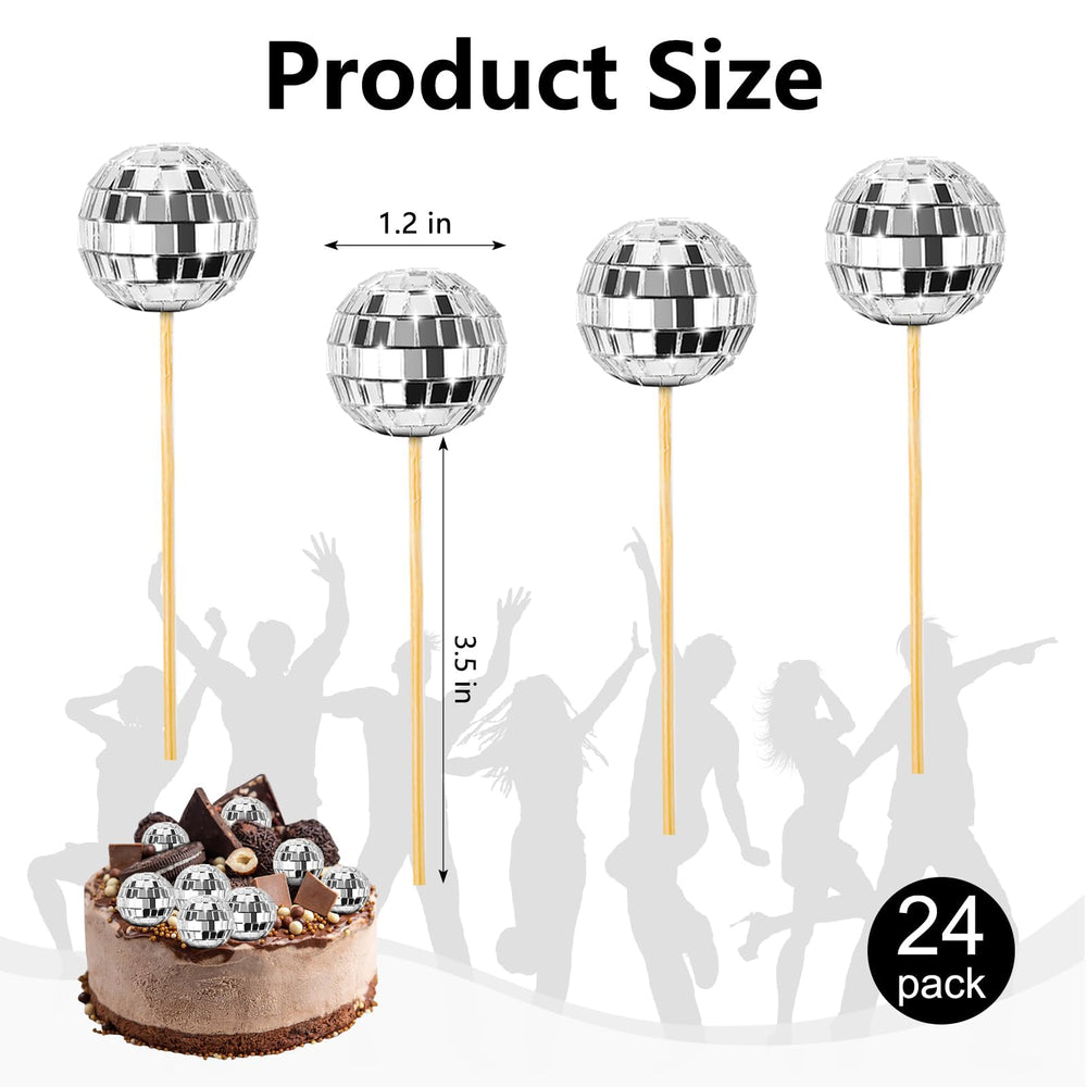 Soelomu mini disco ball cake picks add retro charm and sturdy support