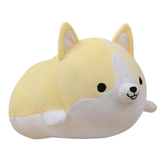 sofipal Corgi dog plush pillow front view in yellow for cozy lounging