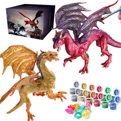 SOLDAY Dragon Toys painting kit with two dragons for imaginative painting