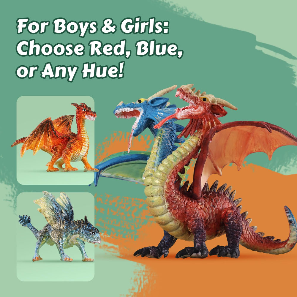 Durable ABS plastic dragon figures designed for active play and display