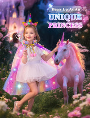 SOLIEHOO unicorn headband and wand set enhances dress-up fun.