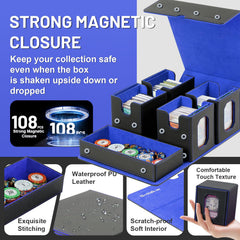 Solisifime four deck cases with covers for quick access and display