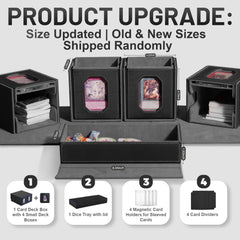 Solisifime trading card box commander display highlights decks elegantly