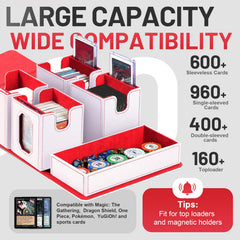 Solisifime trading card storage box magnetic closure demonstrates secure lid for tournament-ready portability.
