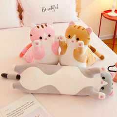 Somao long cat pillow on sofa provides gentle lumbar support.
