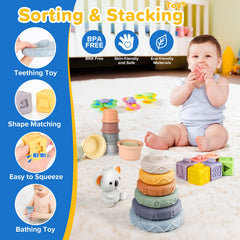Somastung suction spinner: attaches to smooth surface for teething-friendly sensory play