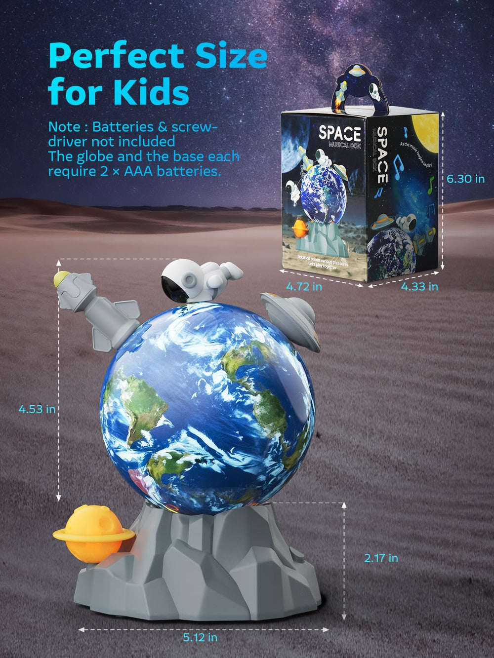 Somastung space toy ambient light creates a cozy nighttime space mood.