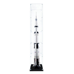 Songlection Apollo Saturn V display case front view offers a clear, dust-free showcase
