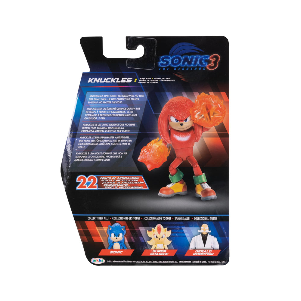 Sonic 3 Knuckles figure posed for movie moments.