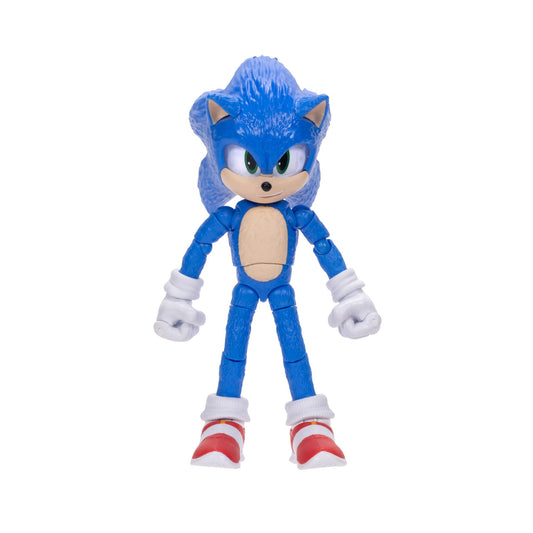 Sonic The Hedgehog 3 Movie 5-inch figure front view with movie-authentic details for display.