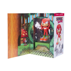 Sonic Knuckles lenticular holographic Mushroom Valley Base enhances display depth.