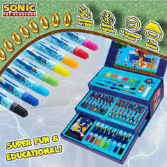 Sonic The Hedgehog crayons provide smooth color coverage for kids.