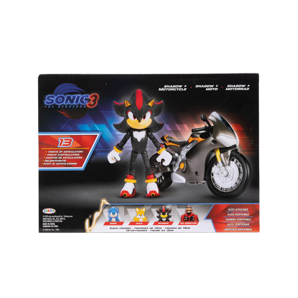 Sonic The Hedgehog 5-inch figure and motorcycle ideal for gift displays.