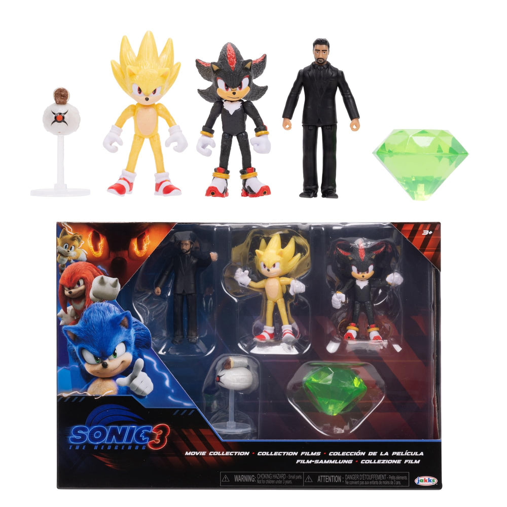 Sonic The Hedgehog Sonic 3 Movie figure front view for display and play.