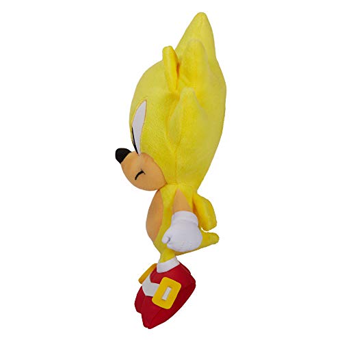 Sonic The Hedgehog Super Sonic 7-Inch plush side view shows premium stitching for durability.