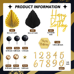 SONICEBUY black ball cake toppers with smooth surface for clean cake styling.
