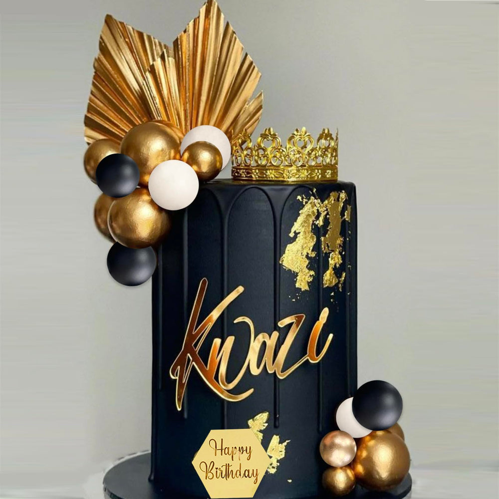 SONICEBUY gold happy birthday toppers add celebratory elegance to cakes.